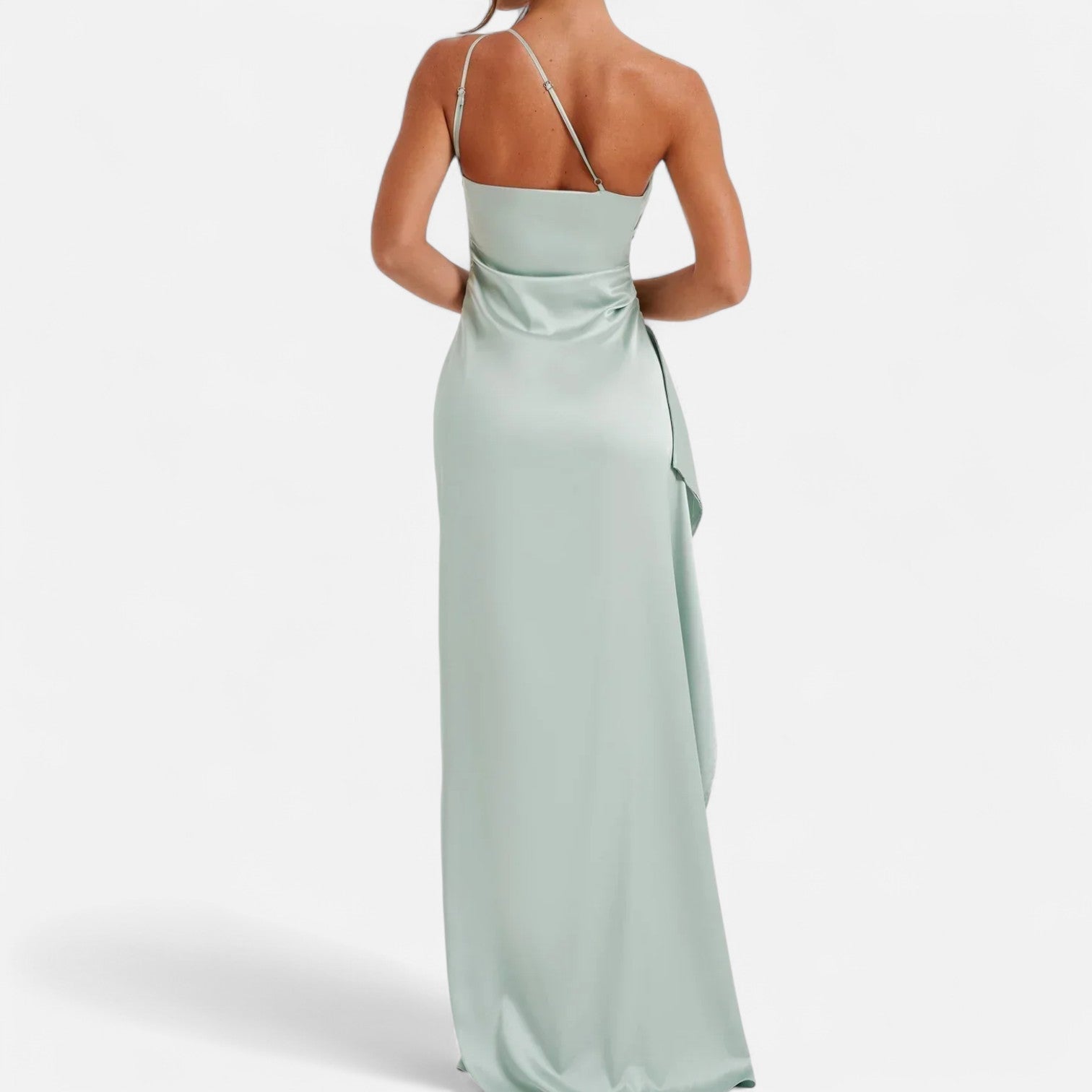 Ancienne Monde | Robe Longue Asymétrique pour Femme – Silhouette Sculpturale, Mouvement Naturel